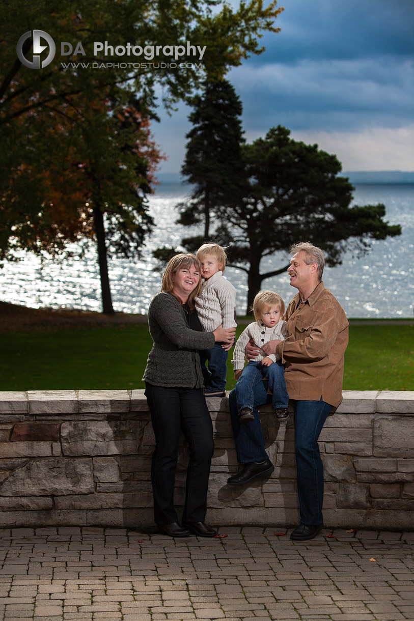 Family by the lake - Professional photos by DA Photography at Paletta Mansion, Burlington - www.daphotostudio.com