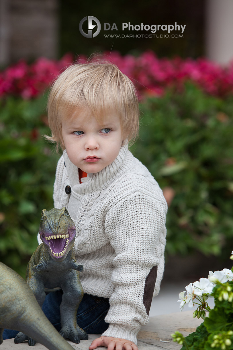 Boy with his favourite toy - Professional photos by DA Photography at Paletta Mansion, Burlington - www.daphotostudio.com