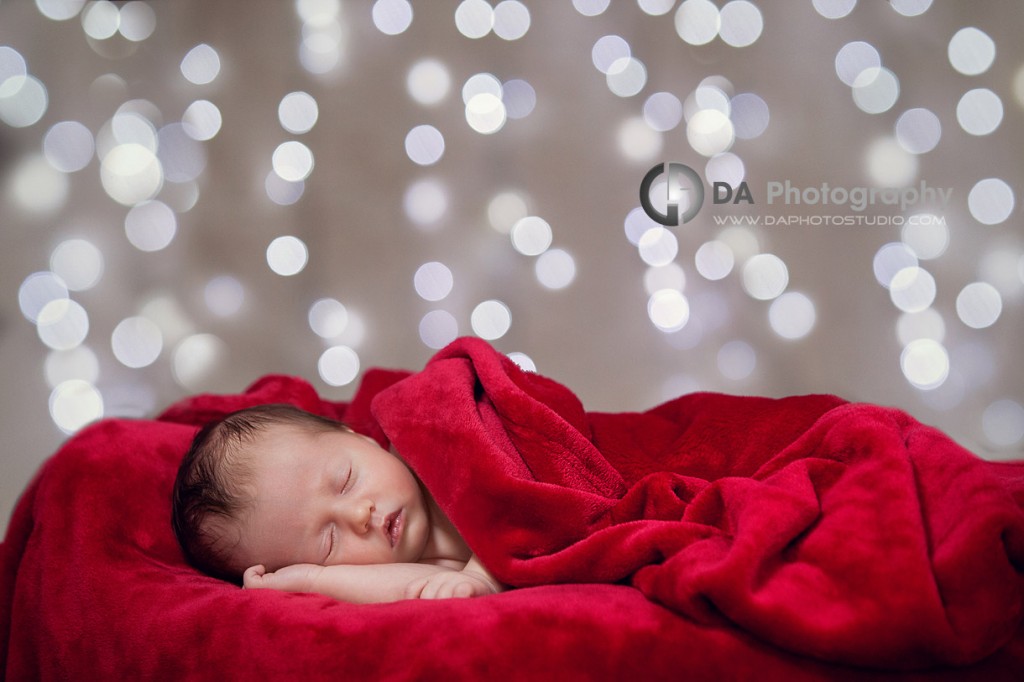 Newborn baby arrived just in time for Christmas - Newborn baby Photo props by DA Photography, www.daphotostudio.com