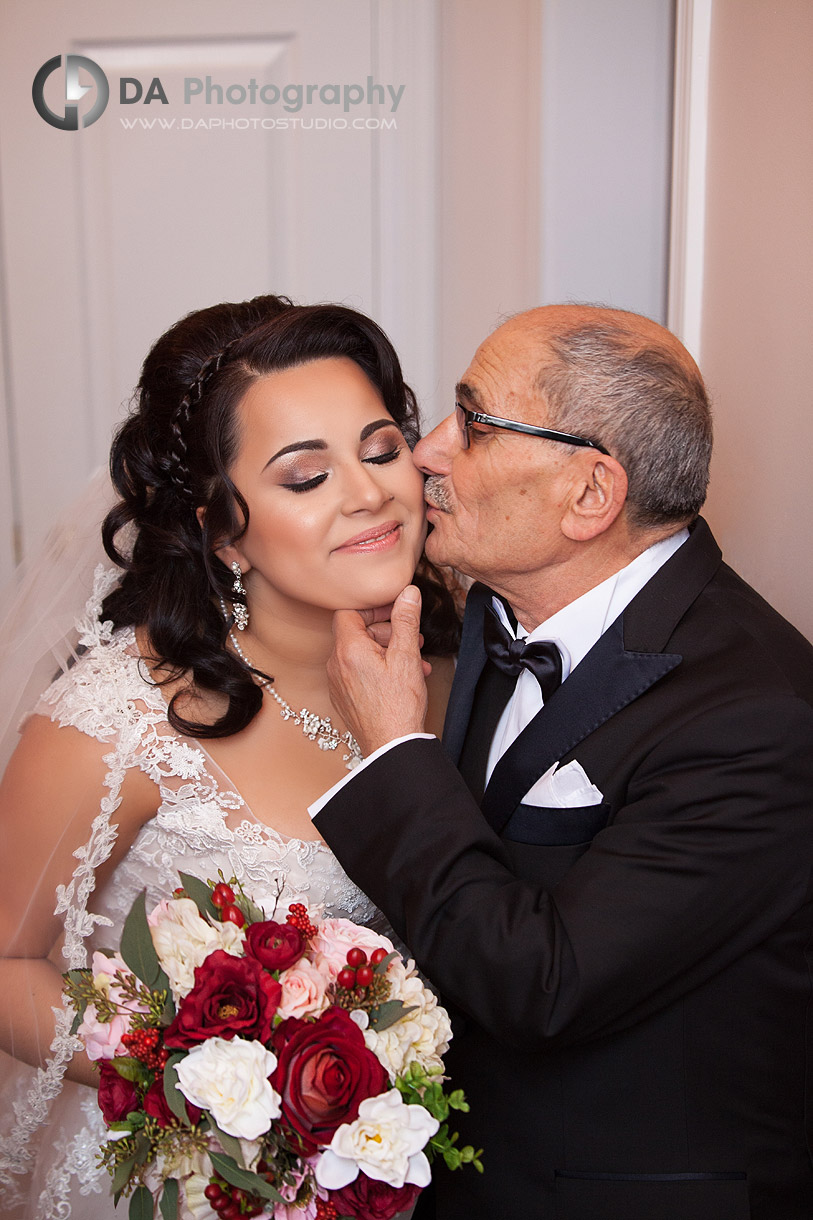 Father and his little girls on a wedding day - Winter wedding at Liberty Grand by DA Photography , www.daphotostudio.com