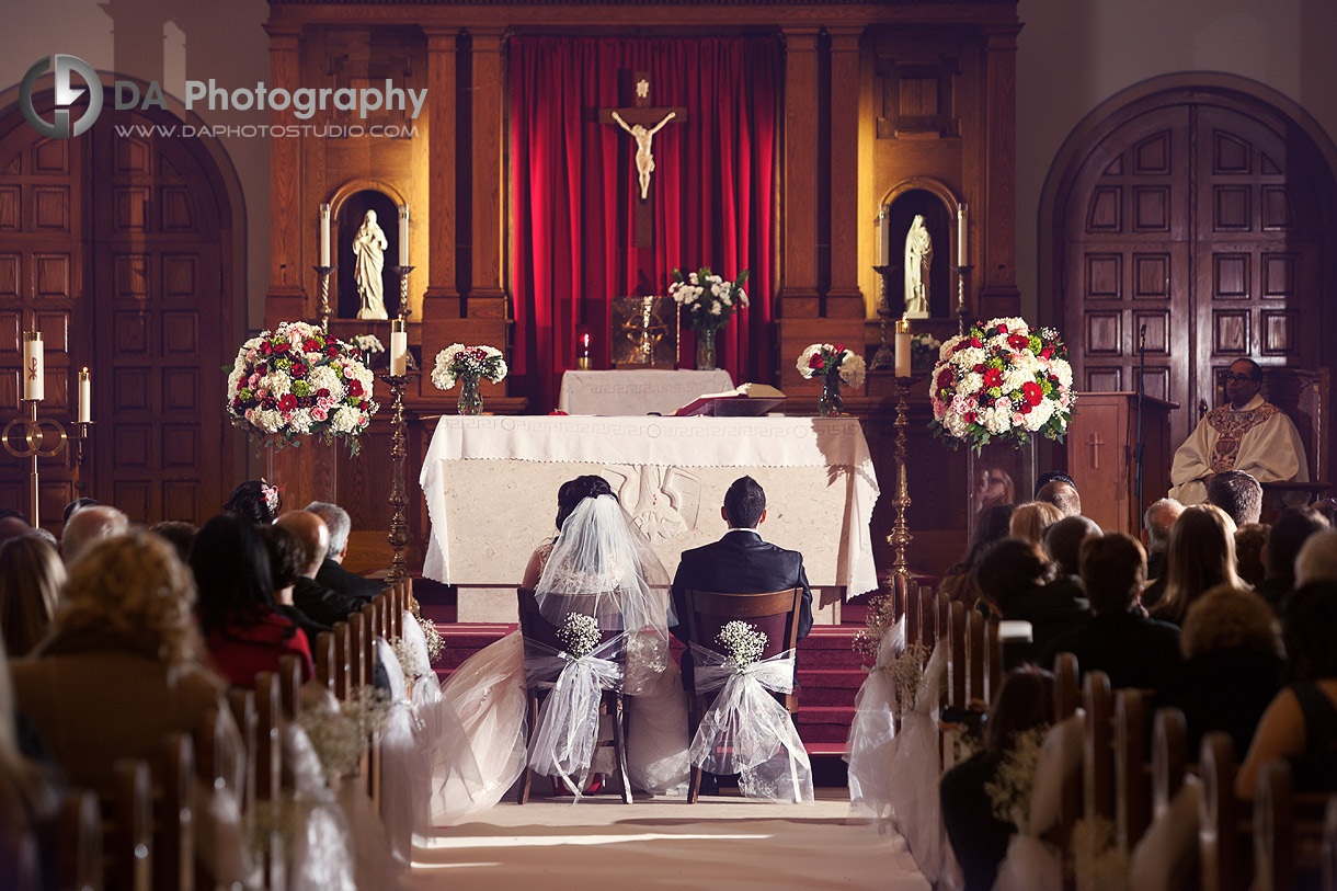 Roman Catholic Church wedding ceremony - Winter wedding at Liberty Grand by DA Photography , www.daphotostudio.com