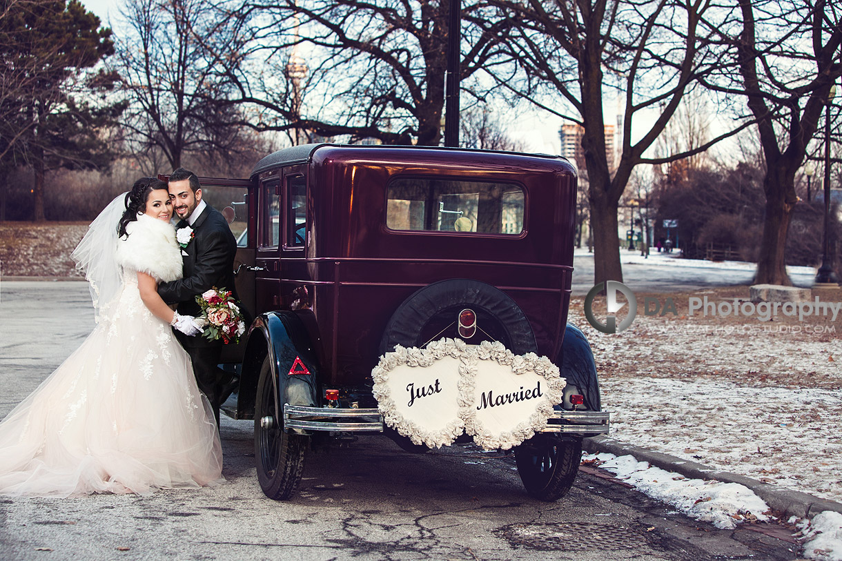 Just Married - Winter wedding at Liberty Grand by DA Photography , www.daphotostudio.com
