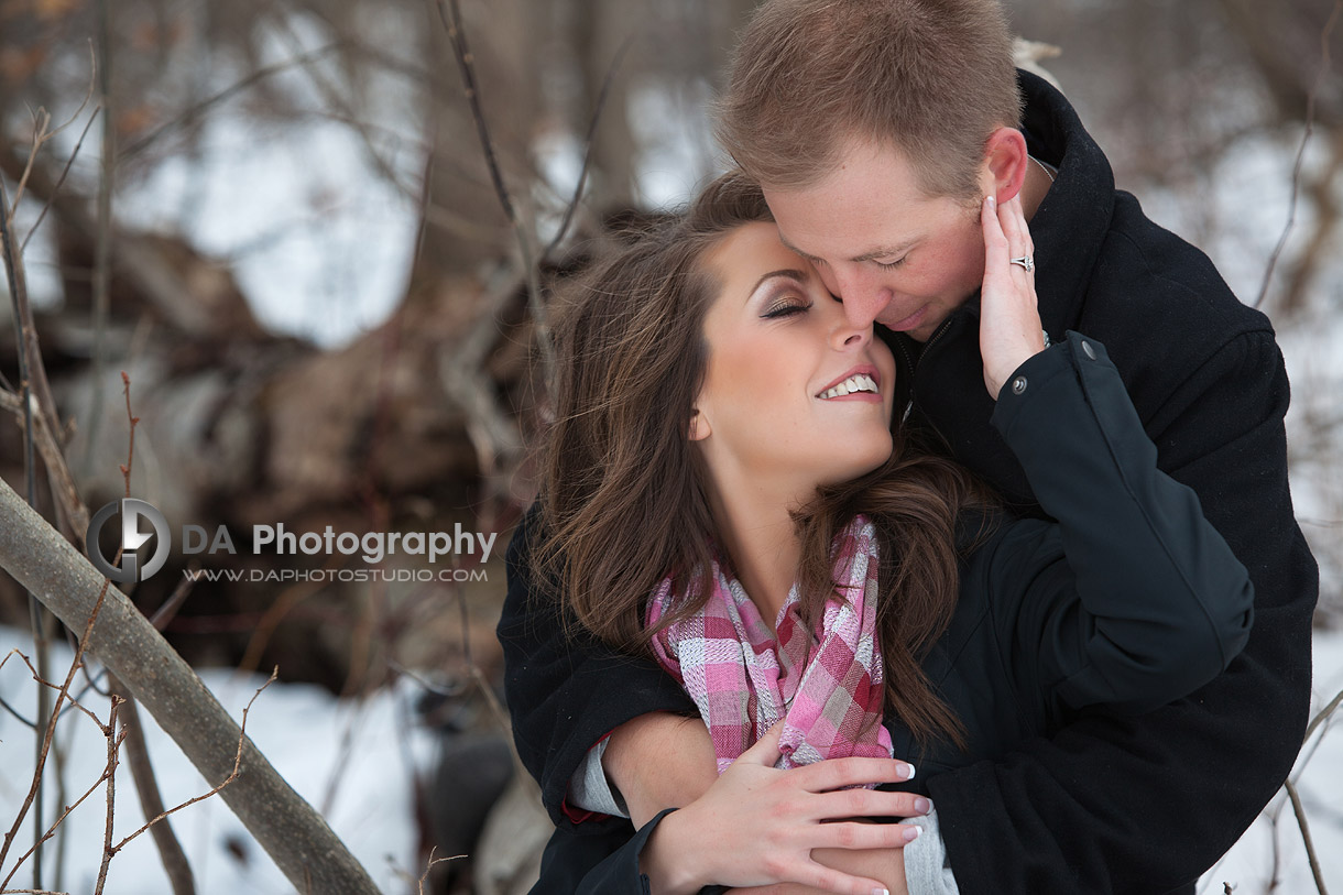 Classic Winter Engagement Photo - Romantic engagement photos by DA Photography at Parish Ridge Stables in Burlington , www.daphotostudio.com