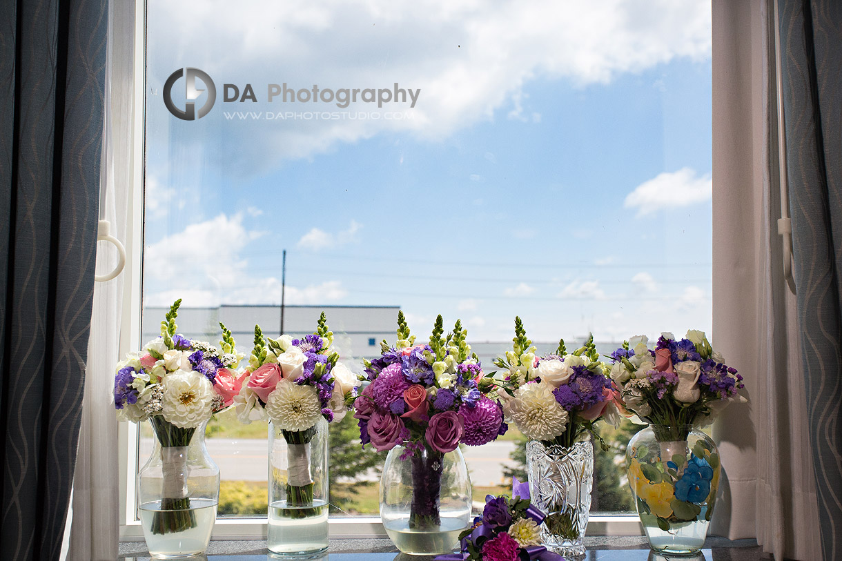 Wedding day flower bouquets at Whistling Gardens, Wilsonville