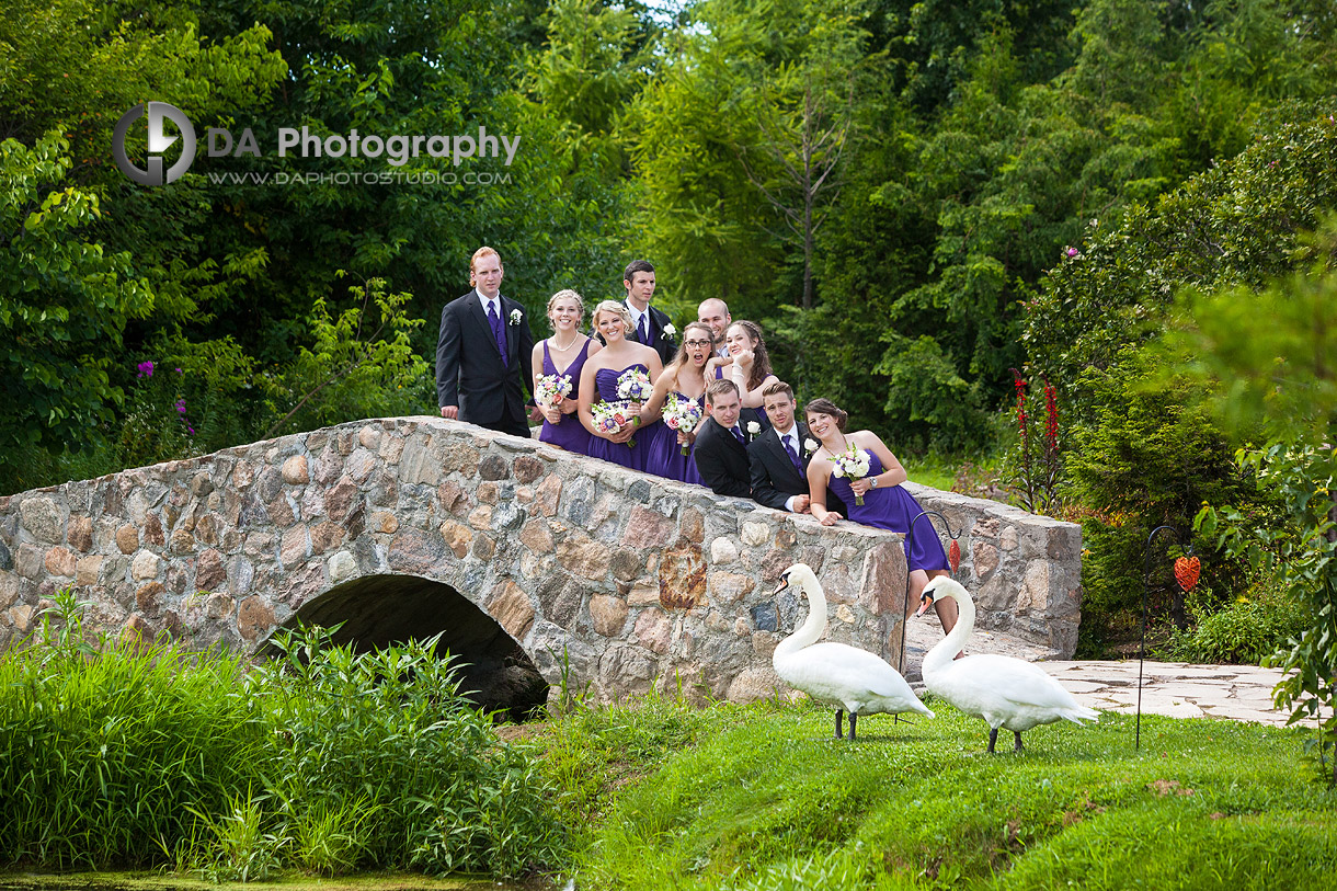 Bridal Party at Whistling Gardens in Wilsonville, Ontario