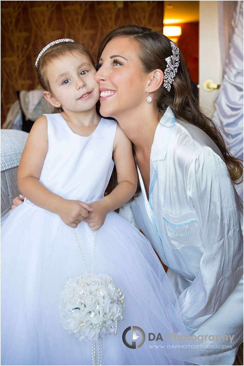 Bride and her daughter on a Otalian wedding at Paradise Banquet Hall