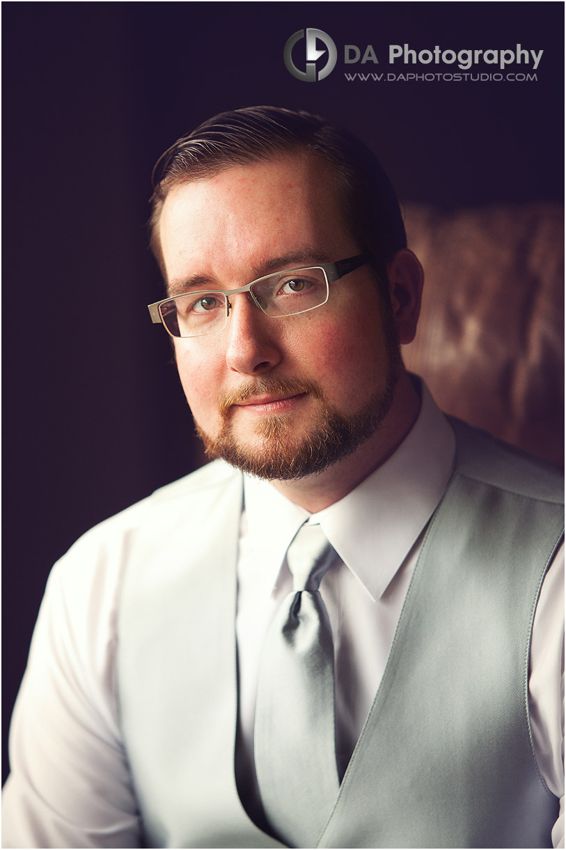 Groom's Portrait at Wedding in Port Dover