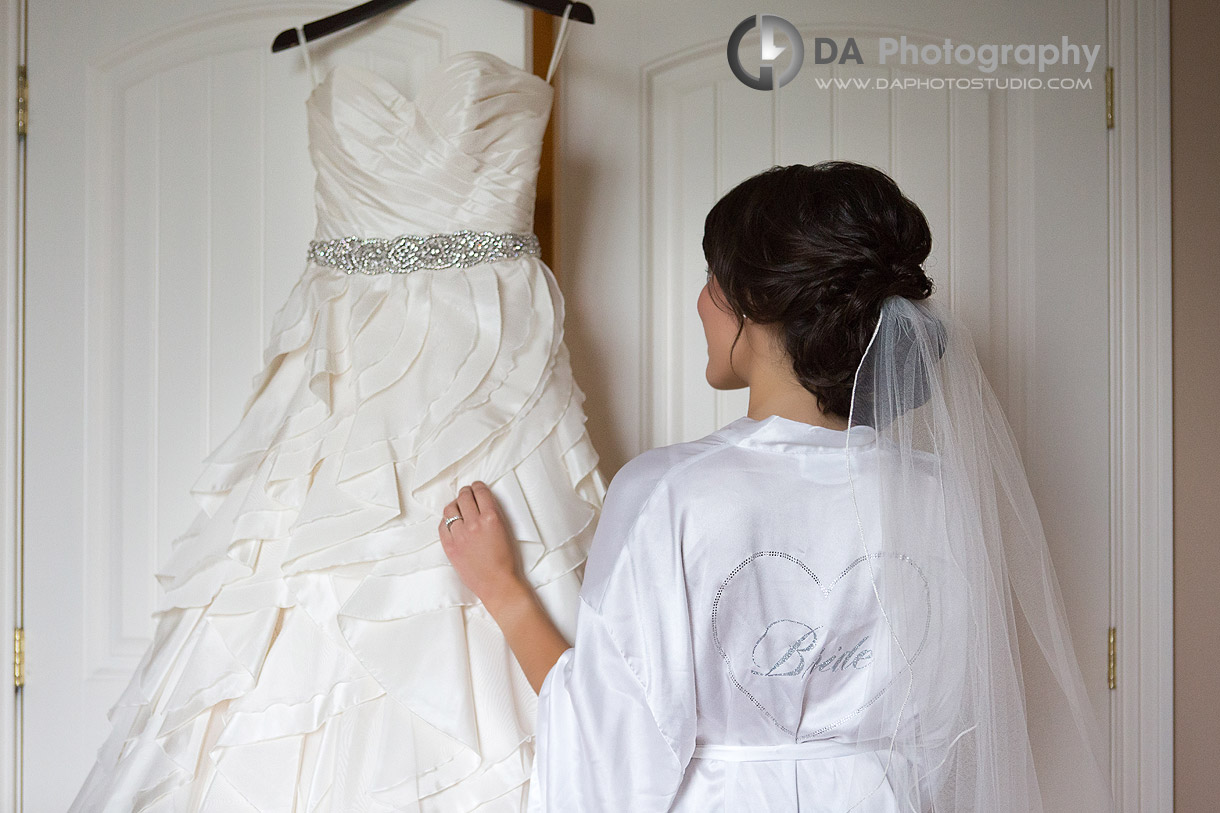 Bride with her Wedding dress at Wedding in Port Dover