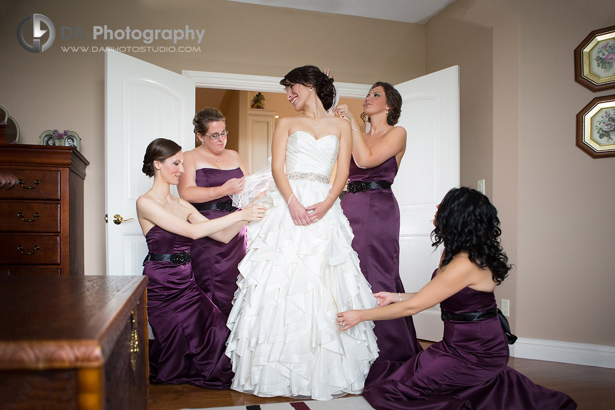 Bride with her bridesmaids at Wedding in Port Dover