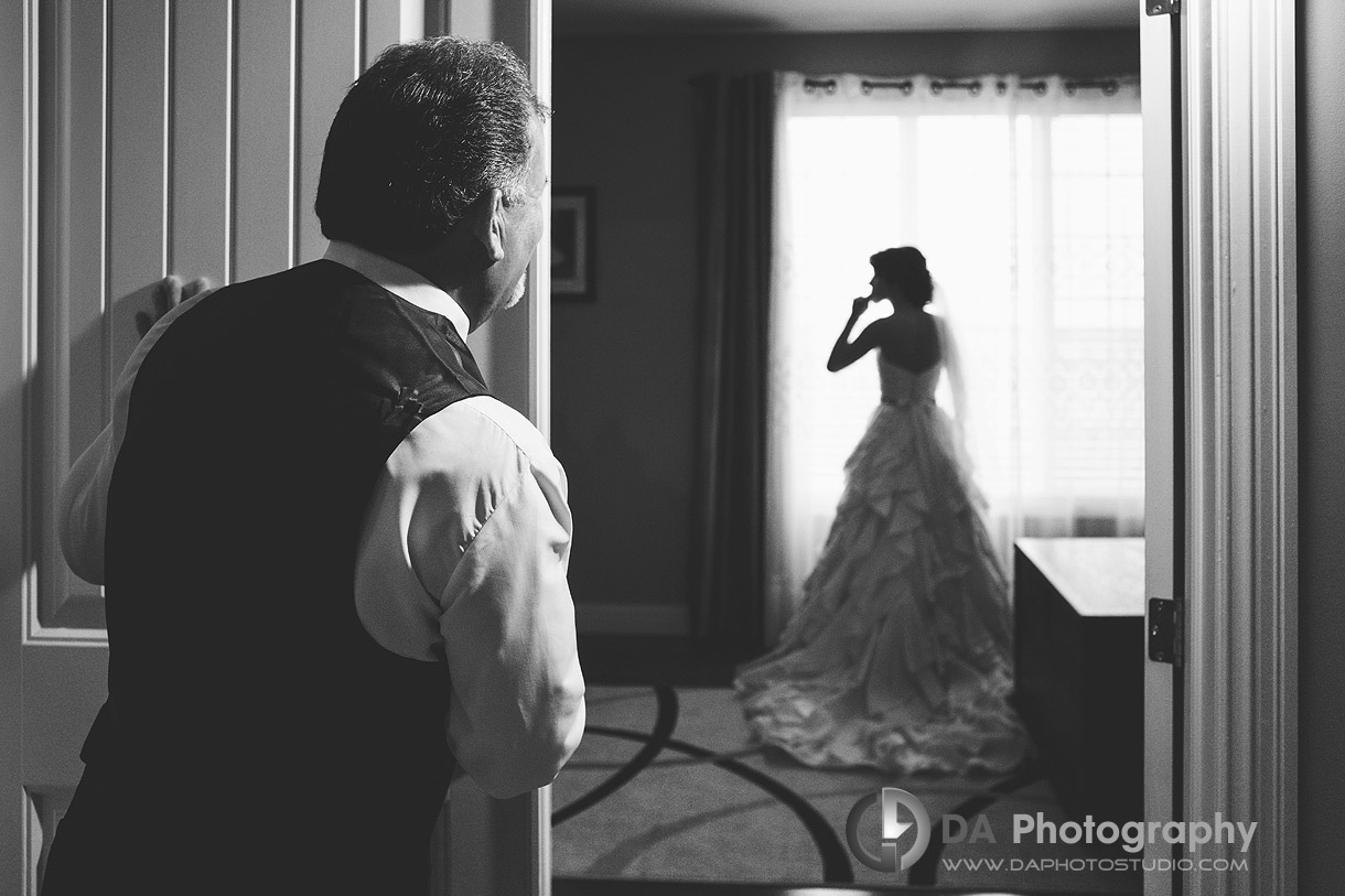 Bride with her dad on the wedding day at Weddings in Port Dover