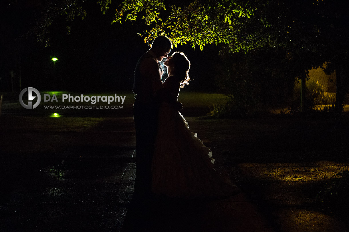 Bride and Groom in a nighttime session at Wedding in Port Dover