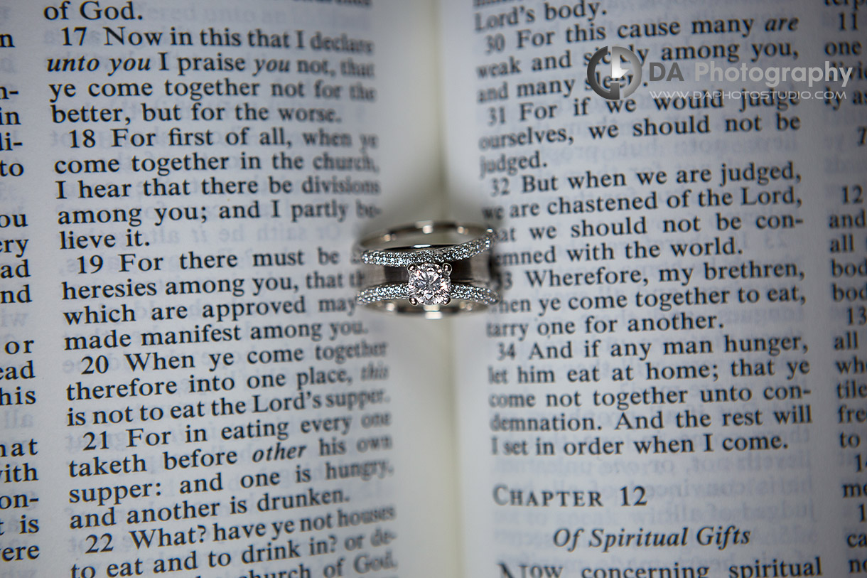 The bible holds the wedding rings