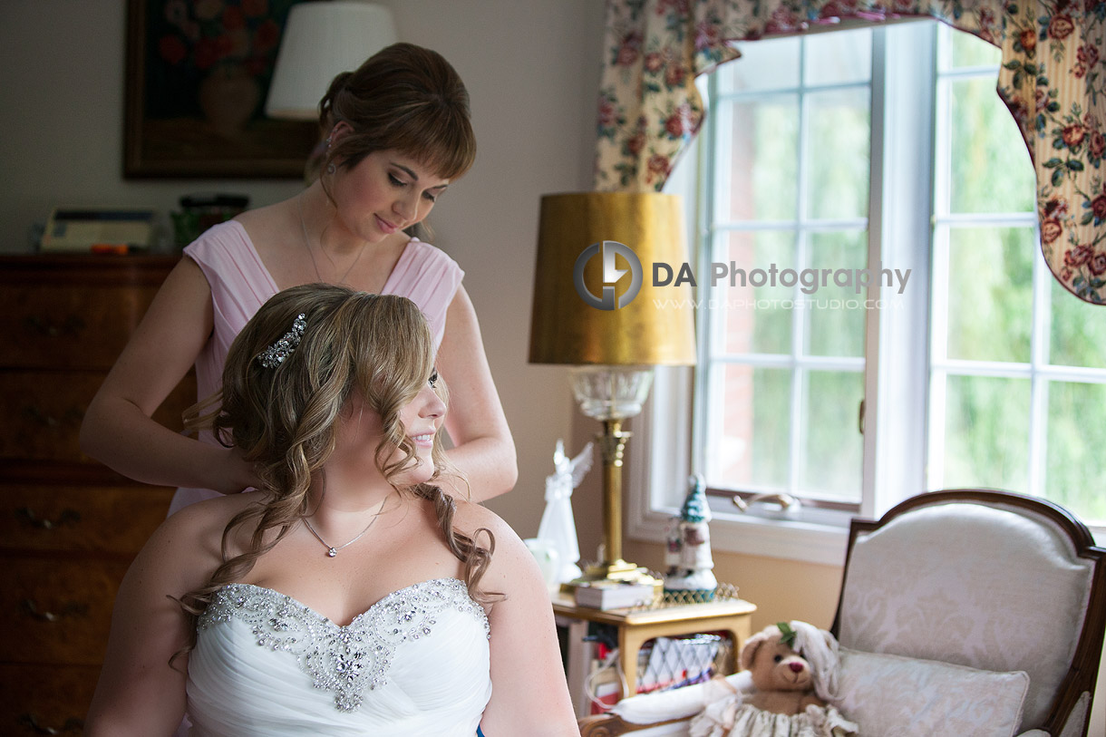 Bride getting ready