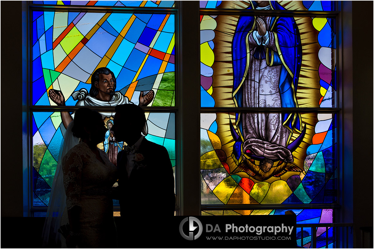 Bride and Groom Portrait in Church