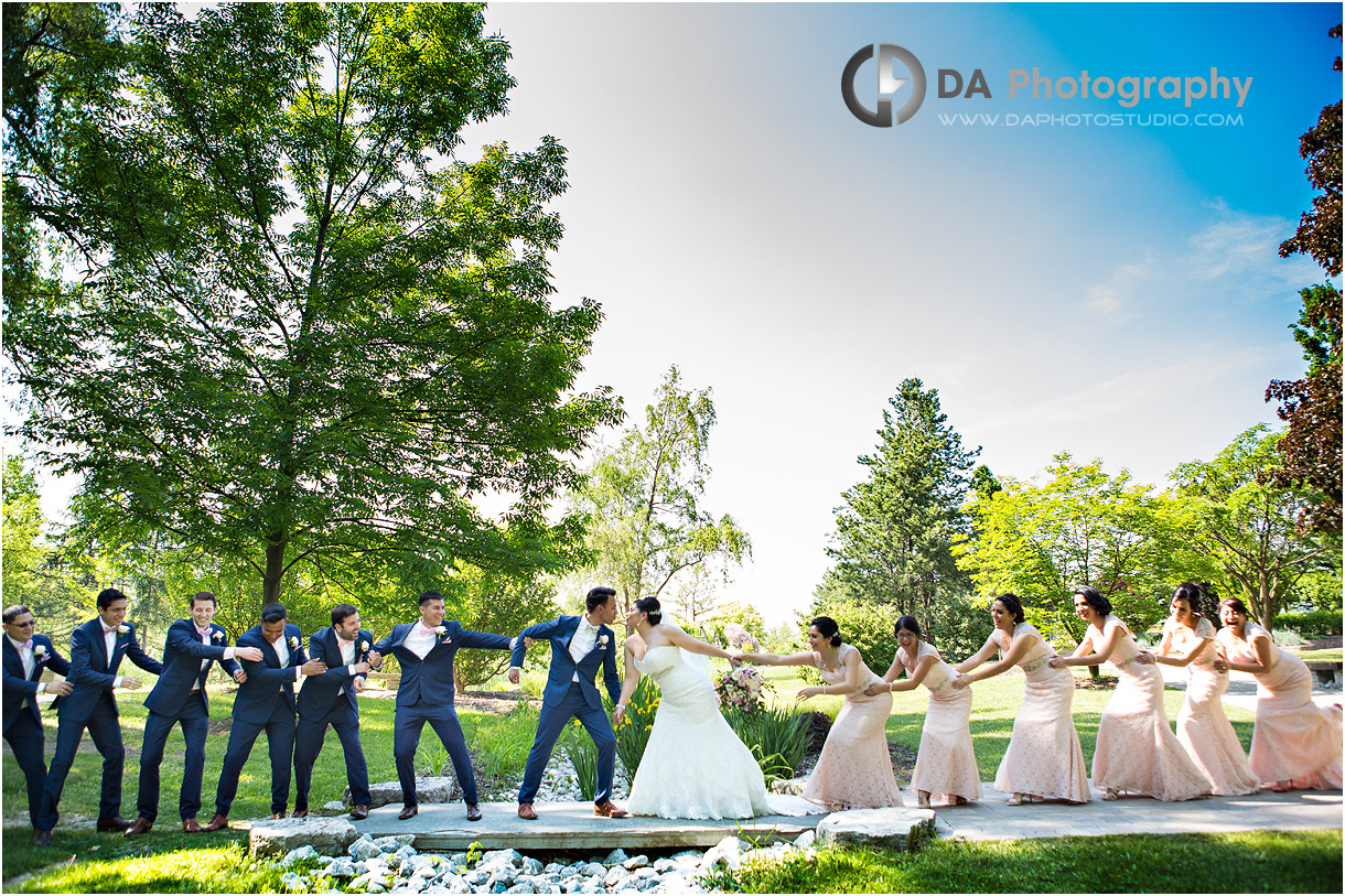 Fun Wedding Pictures of Bridal Party at Humber University in Toronto