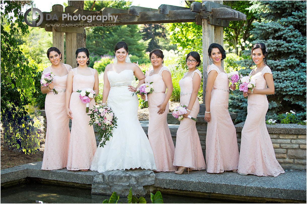 Bride with her Bridesmaids at Humber University in Toronto