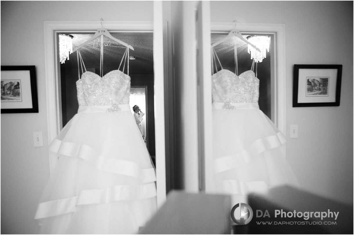 Wedding Dress and Bride Getting Ready Photo in Oakville