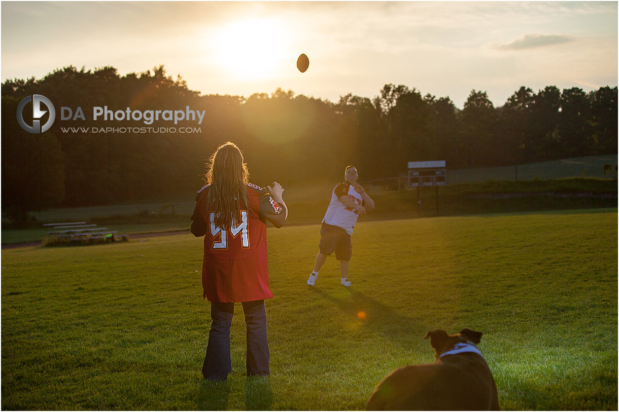 Football field engagement Photo