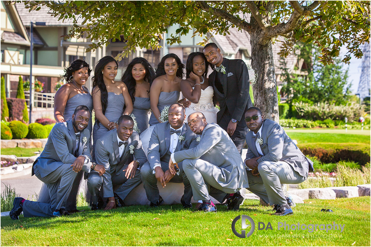 Bridal party at outdoor wedding in Ajax