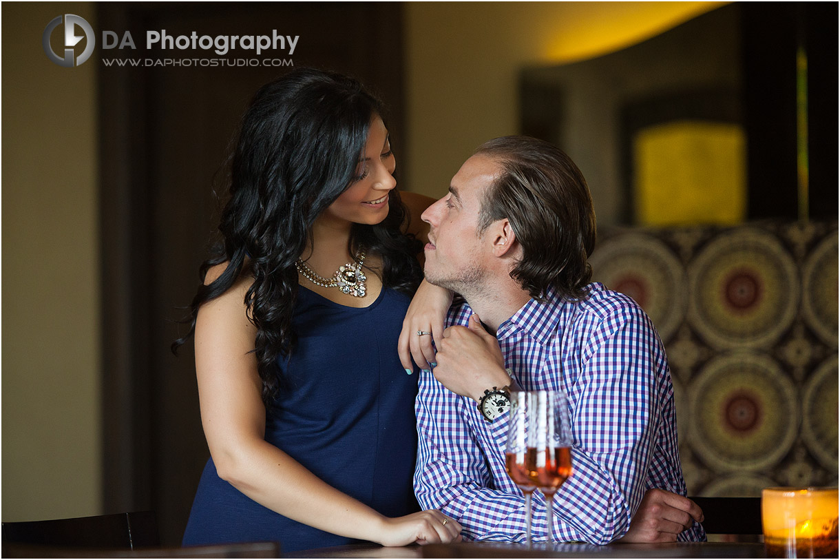 Engagement Photos at Kitchen 76 Restaurant at Two Sisters