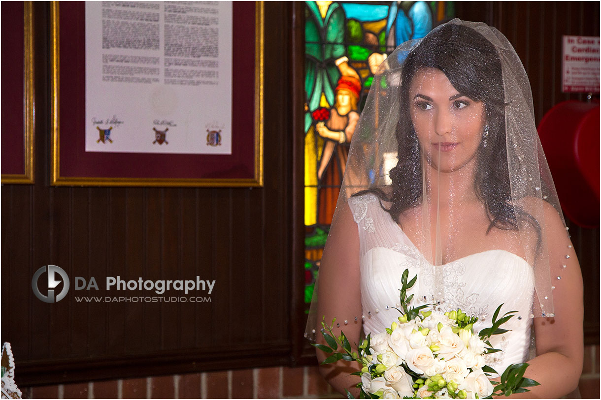 Bride at Winter Church Wedding