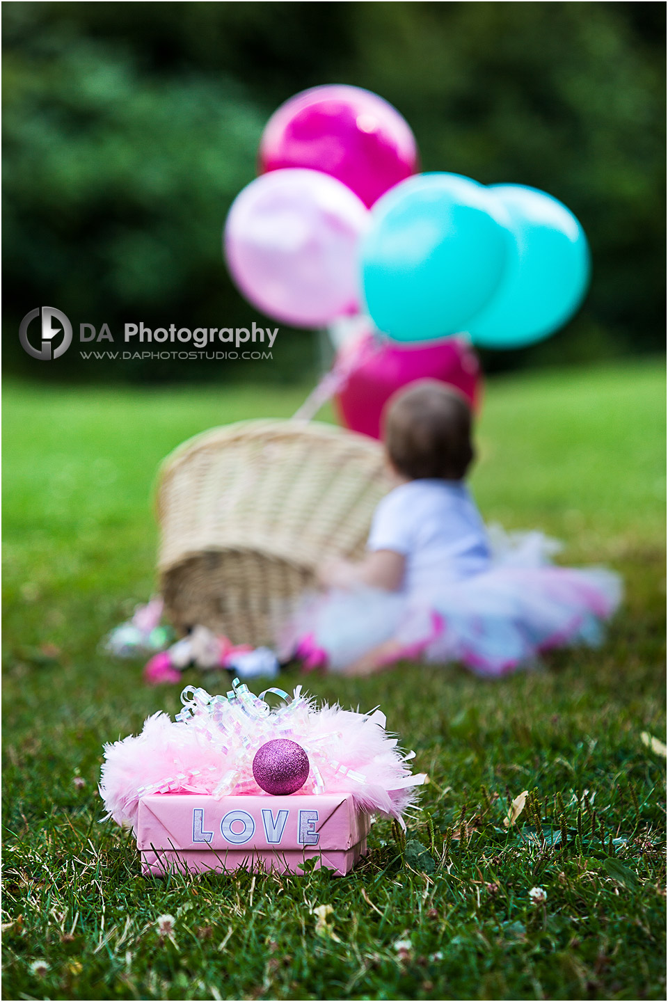 Outdoor Baby Birthday Portrait in Brampton