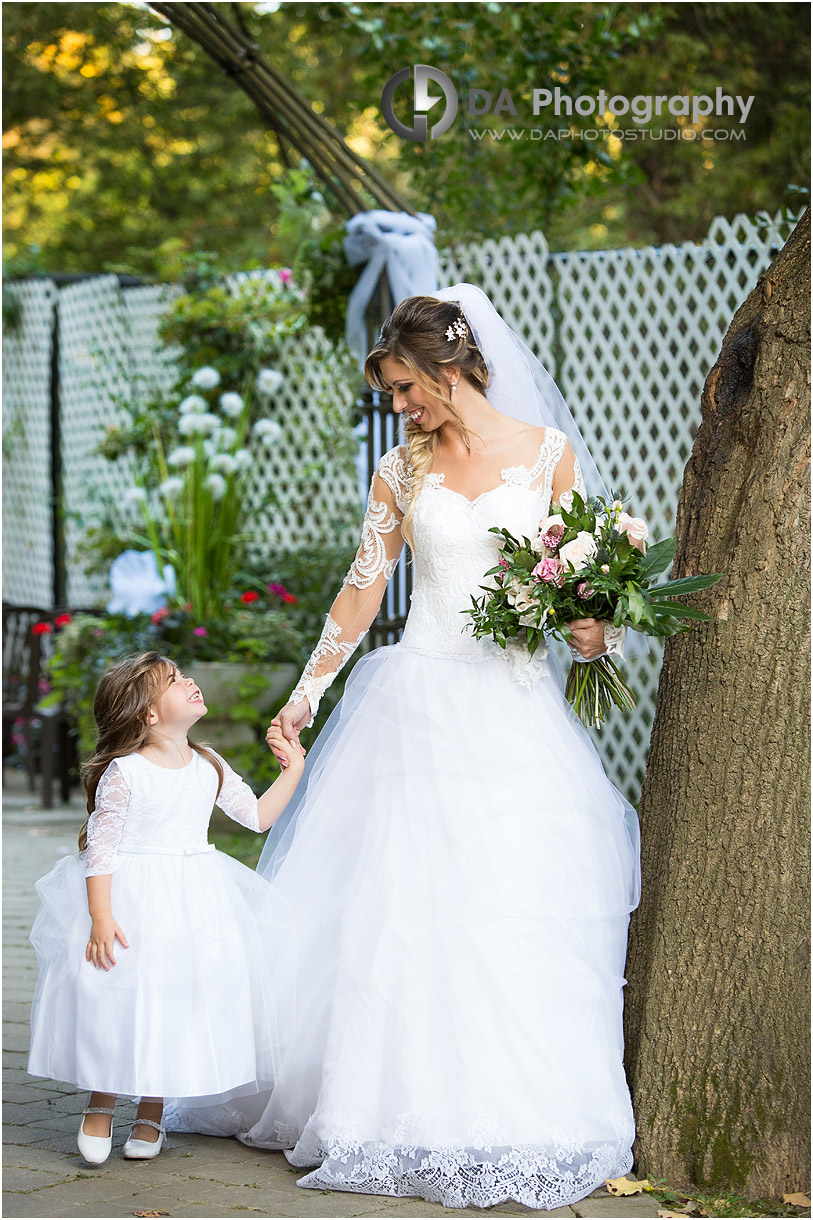 Bride and Flower girl at Old MIll