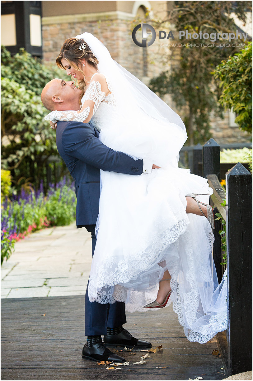 Bride and Groom at Old Mill