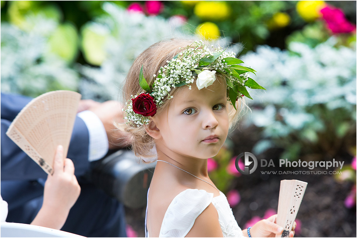 Flower girl in Millcroft Inn Wedding