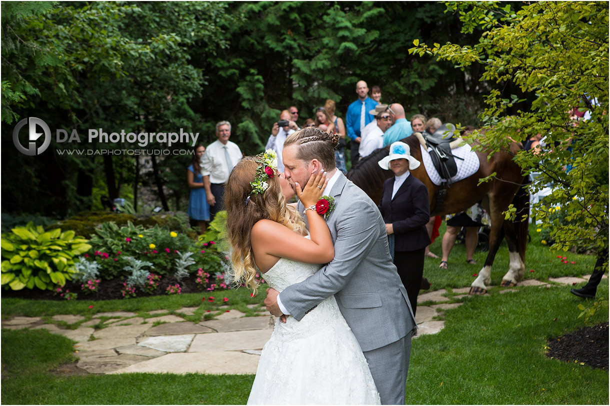 Bride and Groom at Millcroft Inn