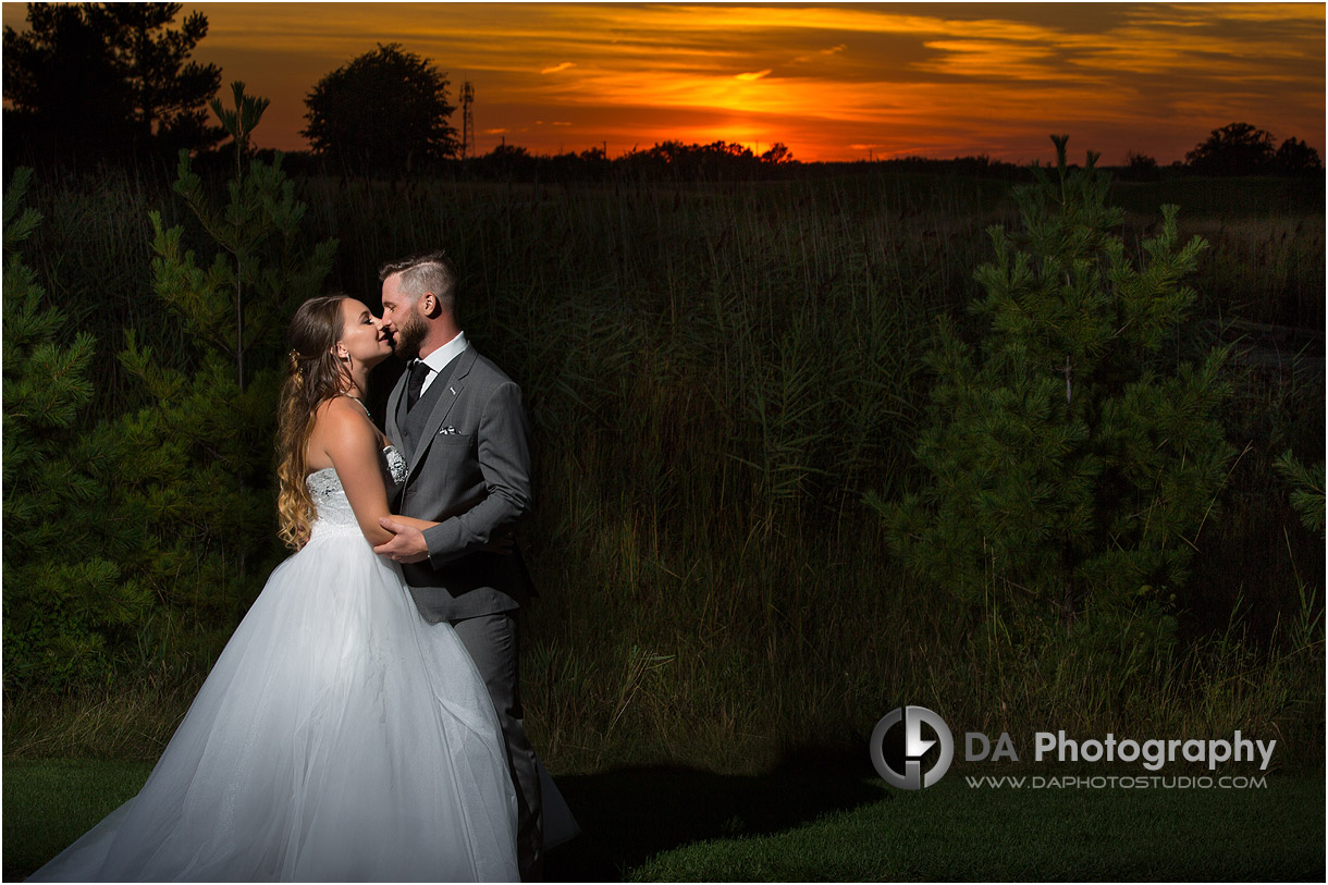 Sunset of a Bride and Groom at Pipers Heath