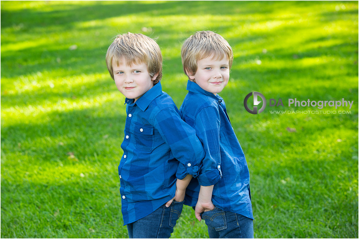 Twin Brothers in Back-to-School Photo