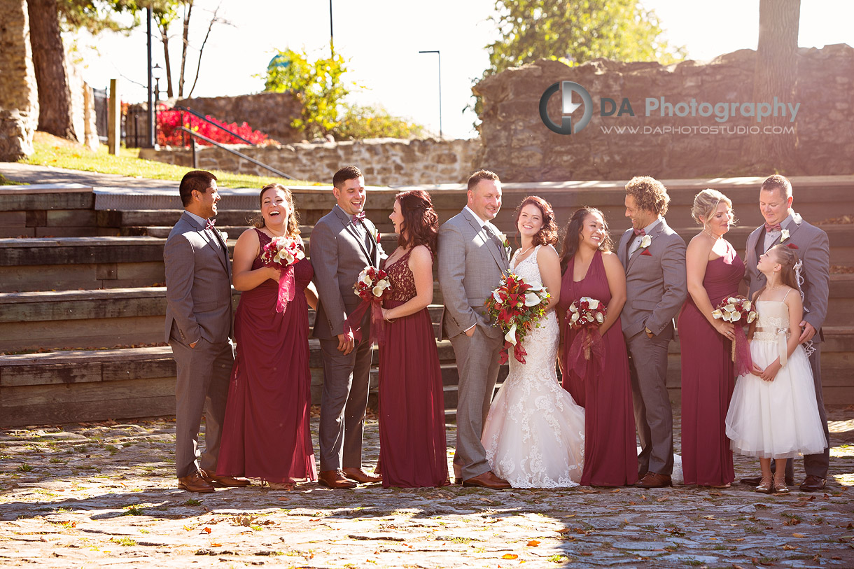 Bridal Party at Mill Race Park in Cambridge