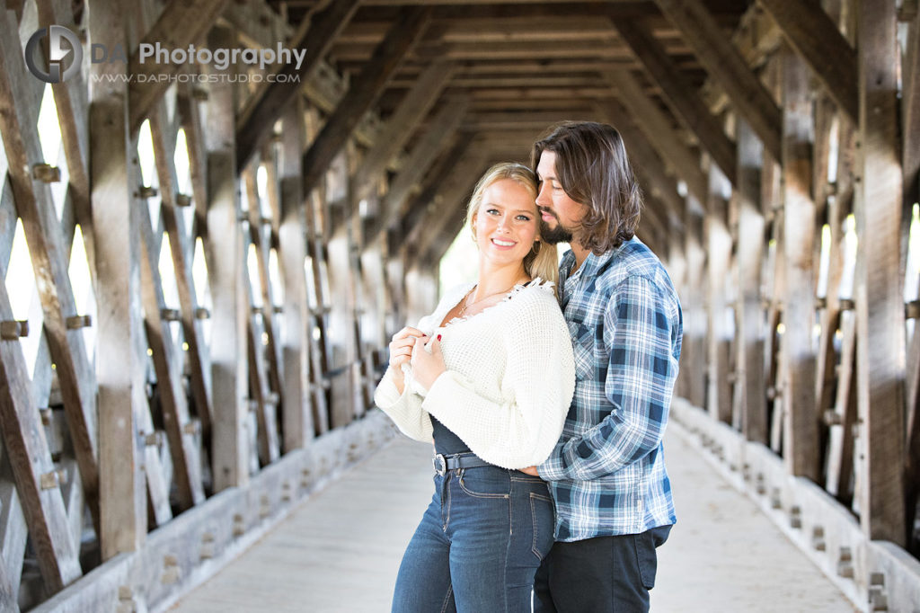 Engagement Photos at the Covered Bridge in Guelph