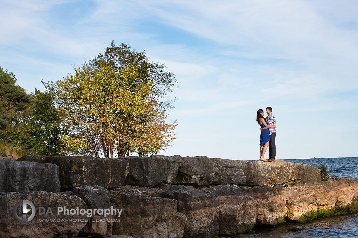 Sunset engagement picture at Paletta Lakefront Park