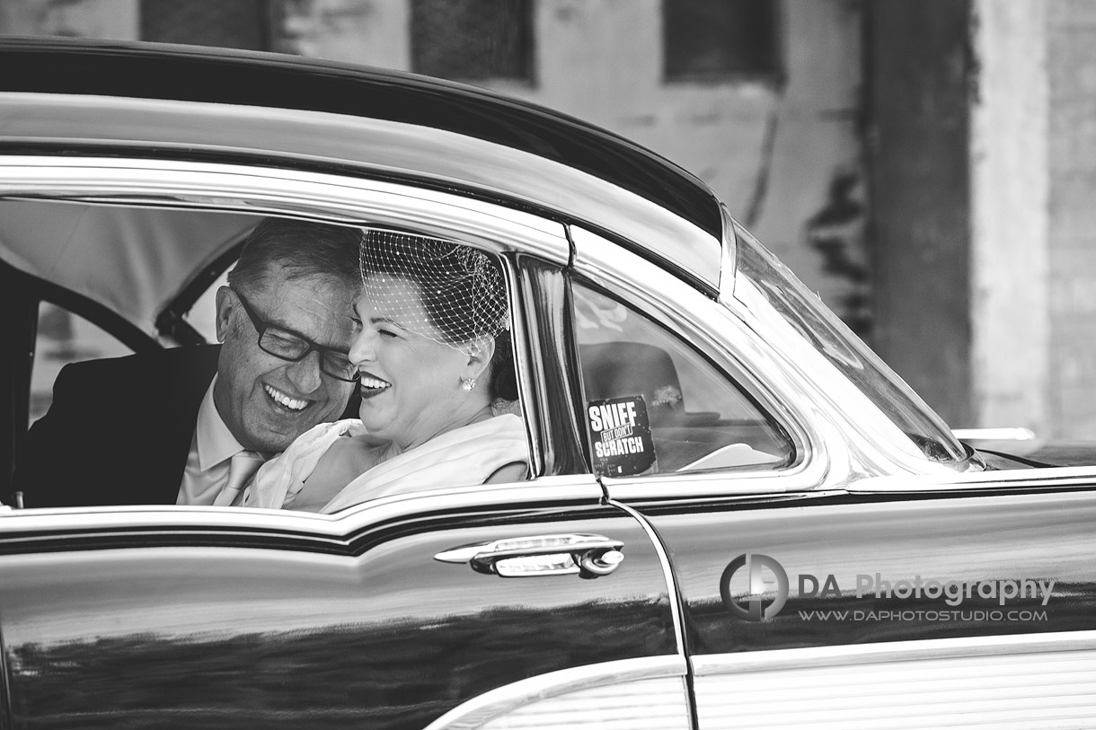 Bride and Groom in vintage Chevrolet '57