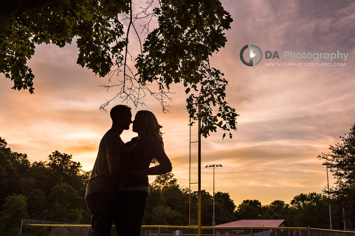 Sunset engagement in Paris