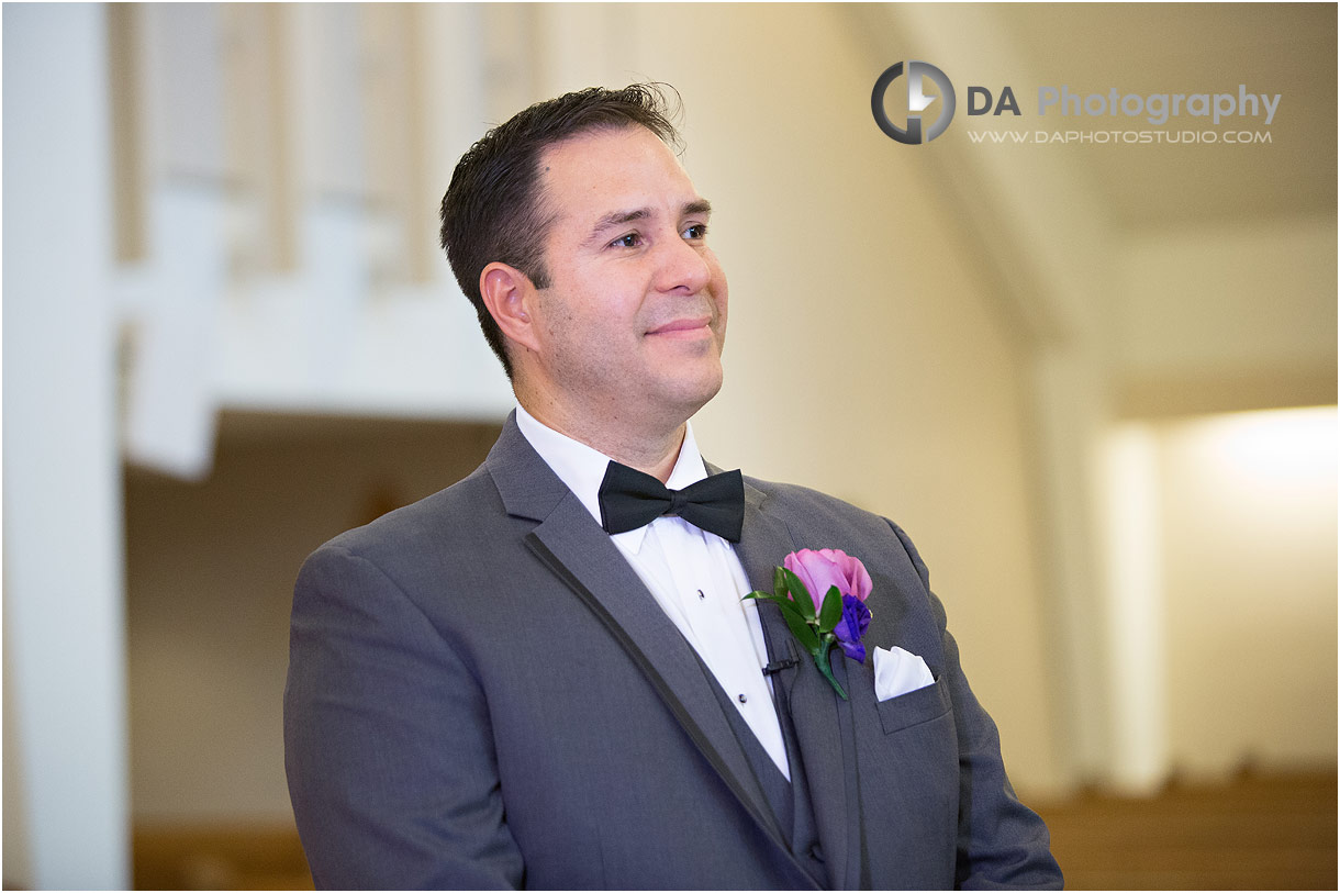 Groom at the altar expecting his bride 