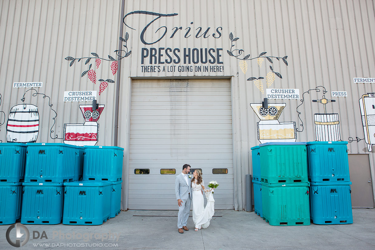 Bride and Groom at Trius Winery