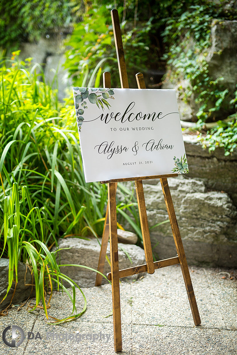 Photo of a Welcome sign at the wedding