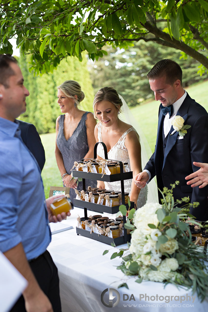 Bride and Groom at a receiving line on a Italian wedding