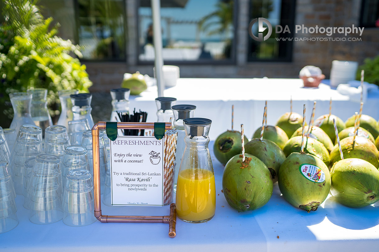 Stoney Creek Outdoor Weddings with coconut refreshments