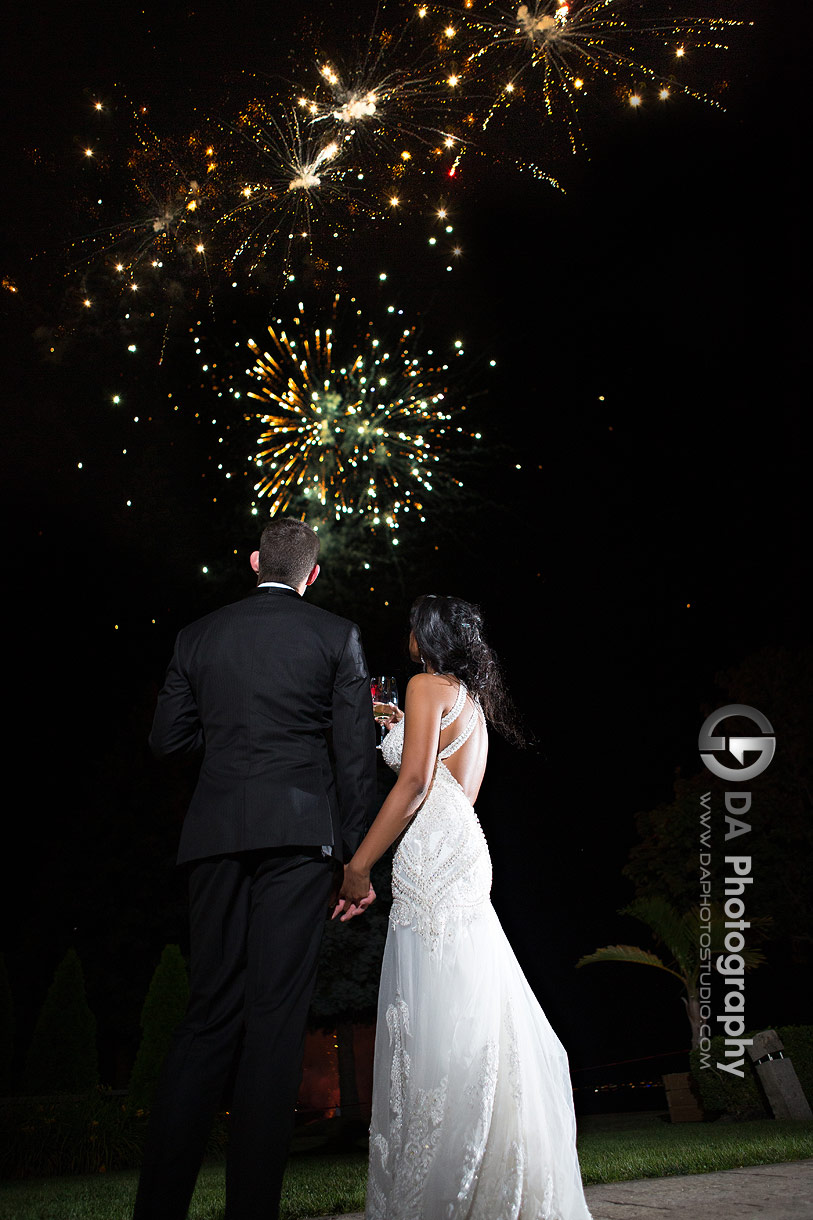 Fireworks at Edgewater Manor on a wedding day