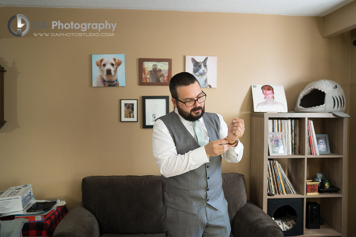 Groom at Liuna Station Wedding