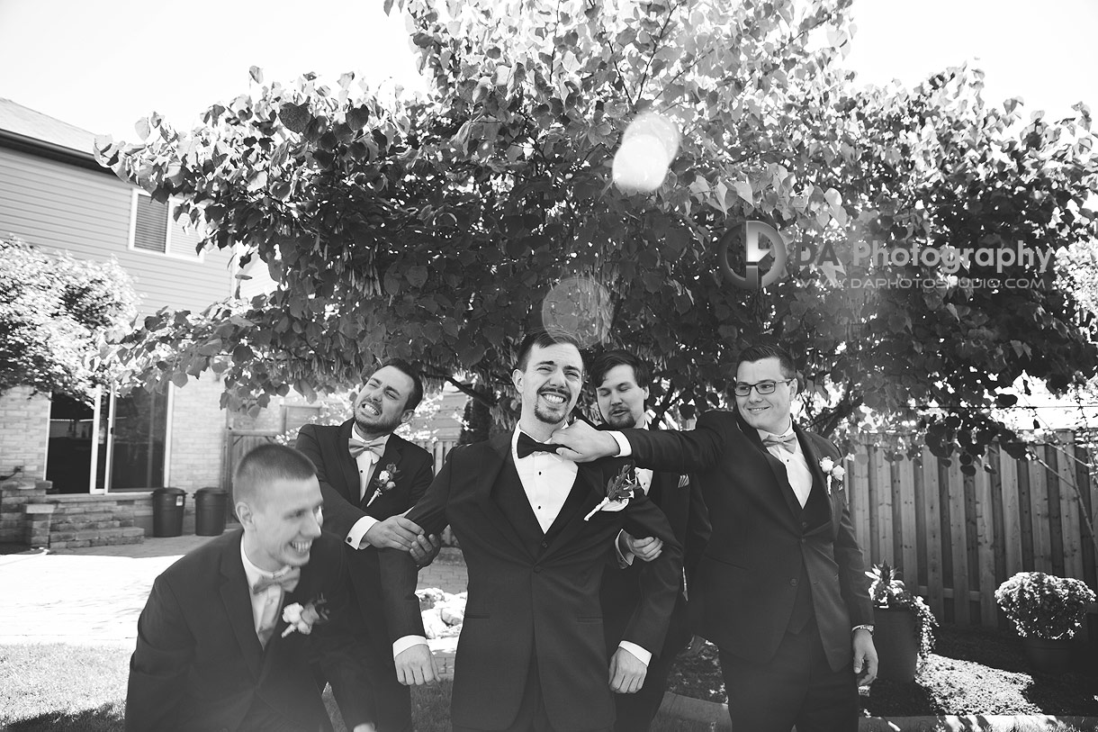 Fun photo of groomsman's in Ayr