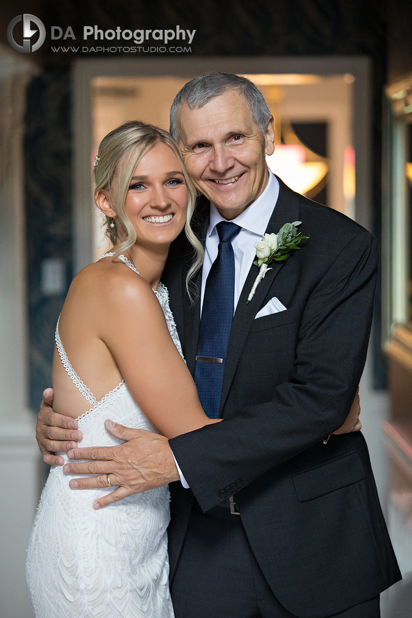 Bride with her father on a wedding day