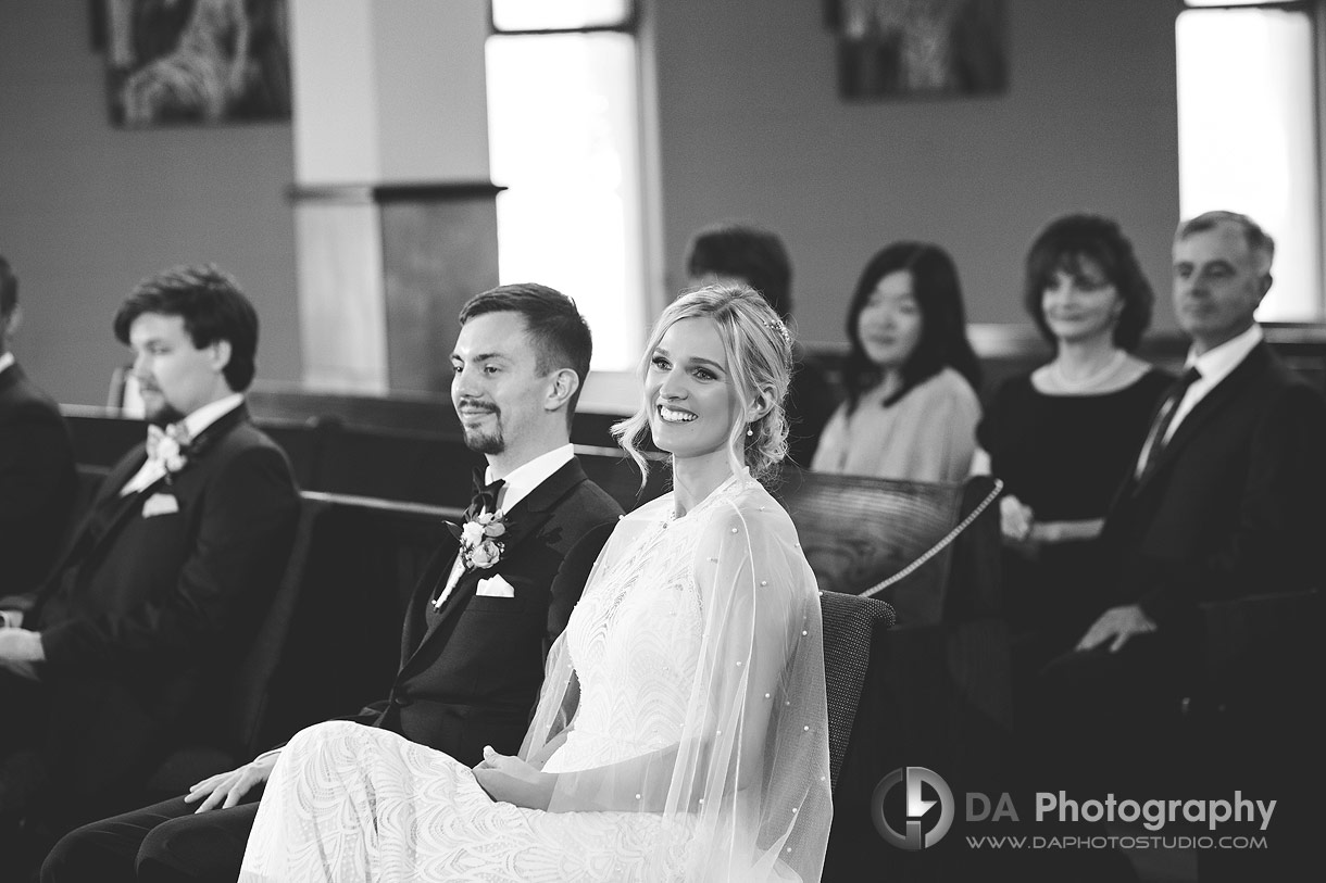 Bride and groom at Holy Rosary Church Wedding Ceremony