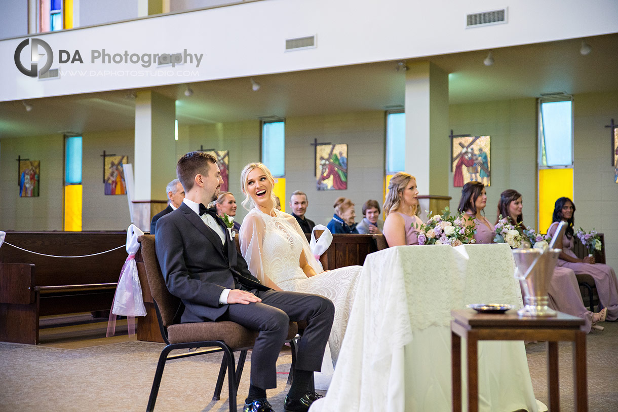 Bride and groom at Holy Rosary Church Wedding Ceremonies