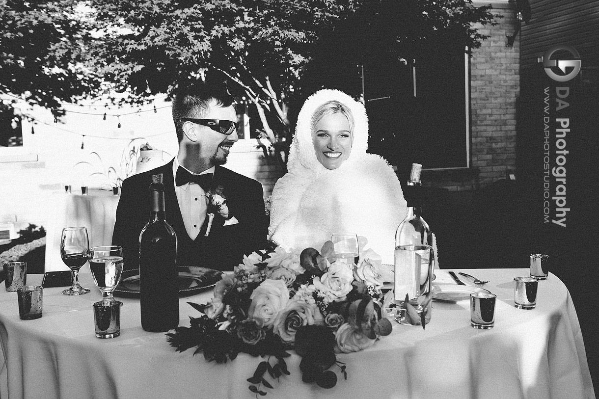 Bride and Groom on a Backyard Wedding Receptions