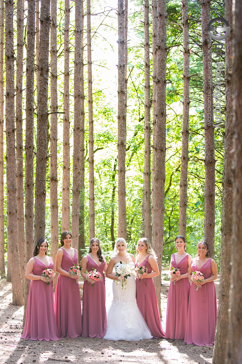 Bridesmaids at Forestry Path in Kortright Centre Wedding